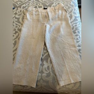 Talbots linen stone colored (light tan) cropped dress pants